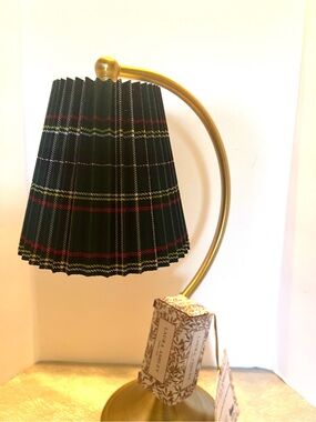 NEW LAURA ASHLEY Plaid Auto LED Plaid Rechargeable Touch Desk LAMP 
Gold 14"